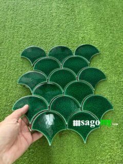 Gạch Vảy Cá Màu Xanh Lá Men Rạn SGM093 Phẳng Bóng - Ảnh 10