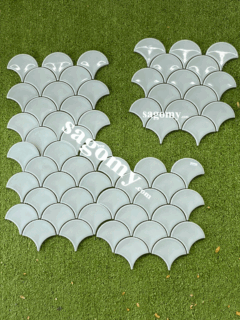 Gạch Vảy Cá Xanh Mint lát tường nhà hàng khách sạn