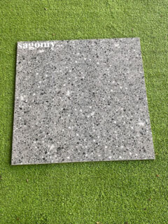 Gạch 60x60 Cm Đá Mờ Vân Terrazzo Xám Đậm lát sàn phòng khách