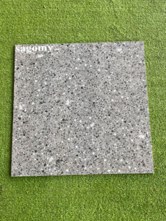 Gạch 60x60 Cm Đá Mờ Vân Terrazzo Xám Đậm lát sàn quán ăn quán cà phê