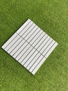 Gạch Mosaic Thanh Màu Trắng Mờ lát tường cao cấp