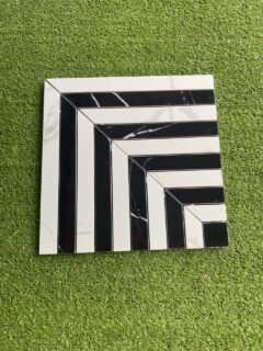 Gạch Mosaic Thiết Kế theo yêu cầu Xọc Trắng Đen