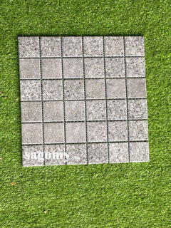Gạch Mosaic Vân Đá Xám Đậm ốp mặt tiền ngoài trời