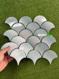 Gạch Vảy Cá Xanh Mint Men Mờ 7