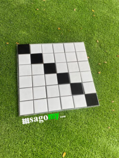 Gạch Mosaic Bông Trắng Đen Vuông ốp phòng tắm