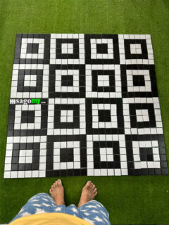 Gạch Mosaic Bông Vuông Trắng Đen cao cấp