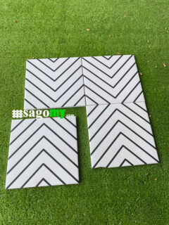 Gạch Bông Men 20x20 Cm Đương Vân Trắng nền phòng vệ sinh
