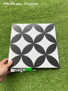 Gạch Bông Men 30x30 Cm Hoa Văn Đen chống trơn