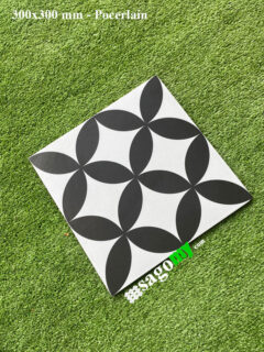 Gạch Bông Men 30x30 Cm Hoa Văn Đen lát nền
