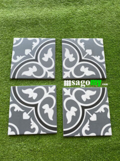 Gạch Bông Men Hoa Văn Màu Xám 20x20 Cm - Ảnh 4