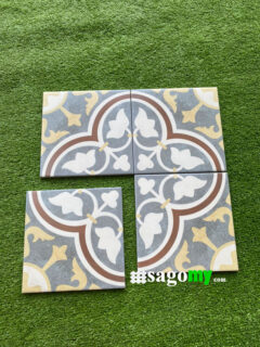 Gạch Bông Men Hoa Văn Vàng 20x20 Cm cổ điển sang trọng