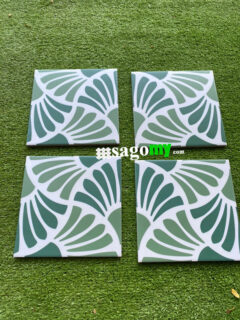 Gạch Bông Men Hoa Văn Xanh Lá 20x20 Cm ốp tường