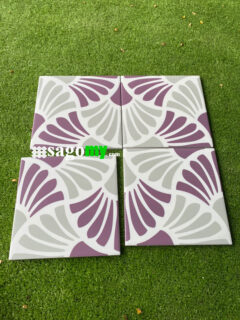 Gạch Bông Men Màu Hồng 20x20 Cm ốp tường trang trí