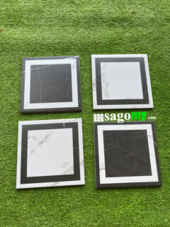 Gạch Bông Men Ô Vuông Trắng Đen 20x20 Cm quán cà phê nhà hàng