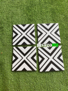 Gạch Bông Men Trắng Đen 20x20 Cm men matt chống trơn