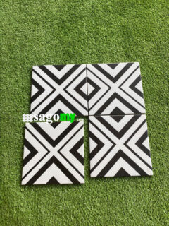 Gạch Bông Men Trắng Đen 20x20 Cm - Ảnh 4