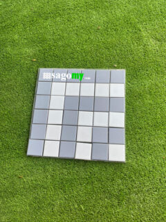 Gạch Bông Mosaic Kết Hợp Trắng Xám Đen nhà hàng