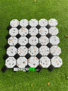 Gạch Mosaic Bát Giác Vân Đá Mài ốp tường