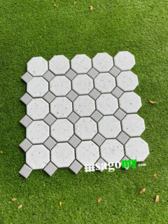 Gạch Mosaic Bát Giác Xám Nhạt ốp tường quán cà phê nhà hàng