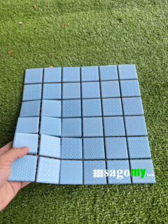 Gạch Mosaic Vuông Bông Xanh Biển ốp tường