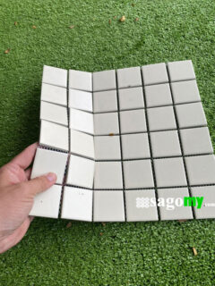 Gạch Mosaic Vuông Màu Kem Mờ cho phòng tắm phòng vệ sinh