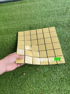 Gạch Mosaic Vuông Vàng Kem Bóng ốp tường phòng tắm