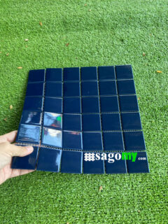 Gạch Vuông Màu Xanh Mực Bóng Mosaic Vuông 48x48 MM - Ảnh 4