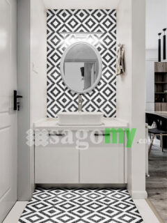 Gạch Mosaic Bông Hình Tam Giá ốp phòng vệ sinh