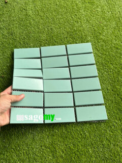 Gạch Mosaic Chữ Nhật Màu Xanh Mint Mờ ốp phòng tắm