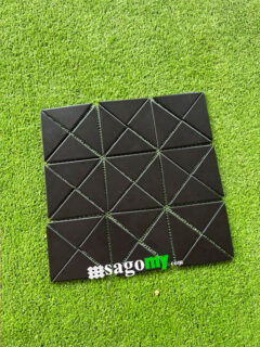 Gạch Mosaic Hình Tam Giác Màu Đen Men Mờ ốp bếp
