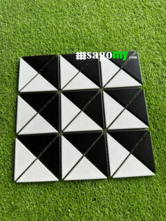 Gạch Mosaic Hình Tam Giác Trắng Đen ốp tường