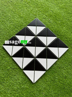 Gạch Mosaic Hình Tam Giác Trắng Đen - Ảnh 5