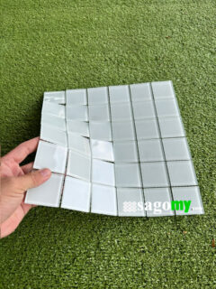 Gạch Mosaic Thủy Tinh Màu Trắng ốp phòng tắm