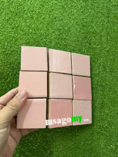 Gạch Gốm Mosaic Vuông Màu Hồng Bóng Cổ Điển 2