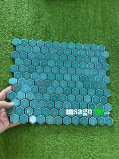 Gạch Lục Giác Ốp Tường Màu Xanh Ngọc 3