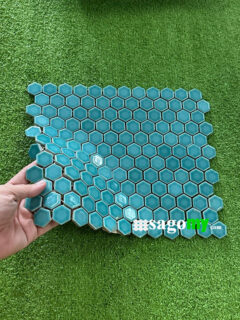 Gạch Lục Giác Ốp Tường Màu Xanh Ngọc 3