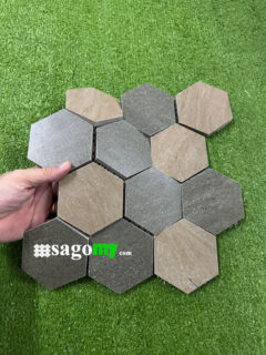 Gạch Mosaic Lục Giác Hỗn Hợp Xám 2