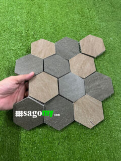 Gạch Mosaic Lục Giác Hỗn Hợp Xám 3