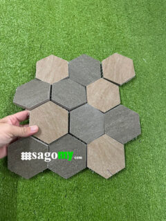 Gạch Mosaic Lục Giác Hỗn Hợp Xám 4