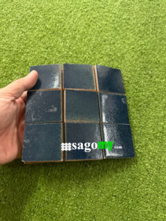 Gạch Mosaic Vuông Gốm Thủ Công Xanh Dương 4