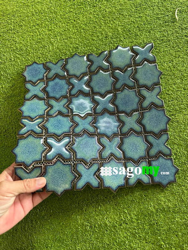 Gạch Mosaic Ốp Màu Xanh Ngọc 2