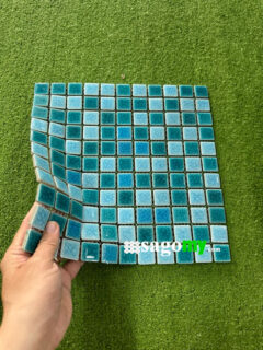 Gạch Hồ Bơi Hỗn Hợp Xanh Biển - Xanh Ngọc Men Rạn 3