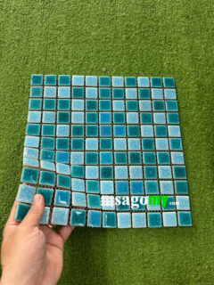 Gạch Hồ Bơi Hỗn Hợp Xanh Biển - Xanh Ngọc Men Rạn 4