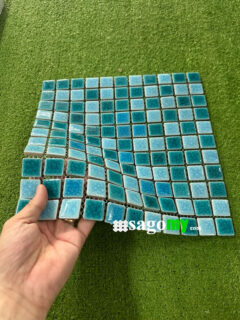 Gạch Hồ Bơi Hỗn Hợp Xanh Biển - Xanh Ngọc Men Rạn 5