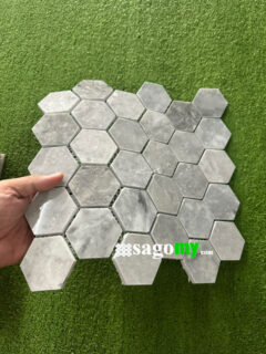 Gạch Lục Giác Đá Tự Nhiên Xám Bóng 2