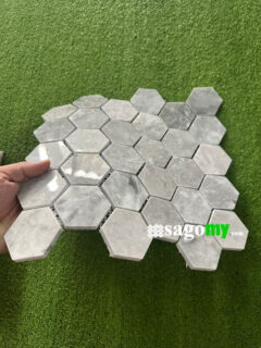 Gạch Lục Giác Đá Tự Nhiên Xám Bóng 5