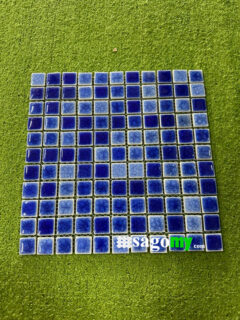 Gạch Mosaic Vuông Nhỏ Men Rạn Xanh Dương Xanh Biển 1