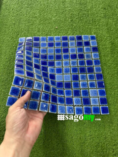 Gạch Mosaic Vuông Nhỏ Men Rạn Xanh Dương Xanh Biển 3