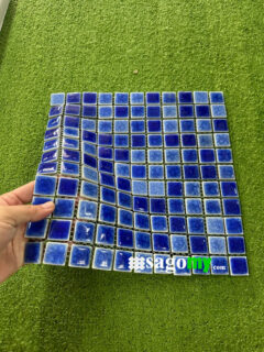 Gạch Mosaic Vuông Nhỏ Men Rạn Xanh Dương Xanh Biển 4