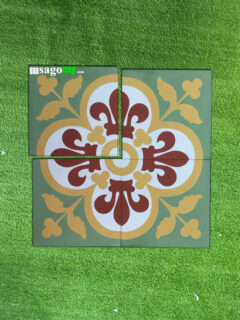 Gạch Bông Ngày Xưa 20x20 Cm Hoa văn Xanh Vàng